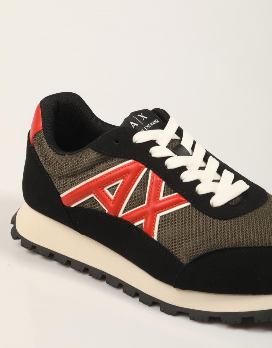 ZAPATILLAS ARMANI EXCHANGE SNEAKER DROP MICROSUEDE MESH en color Kaki