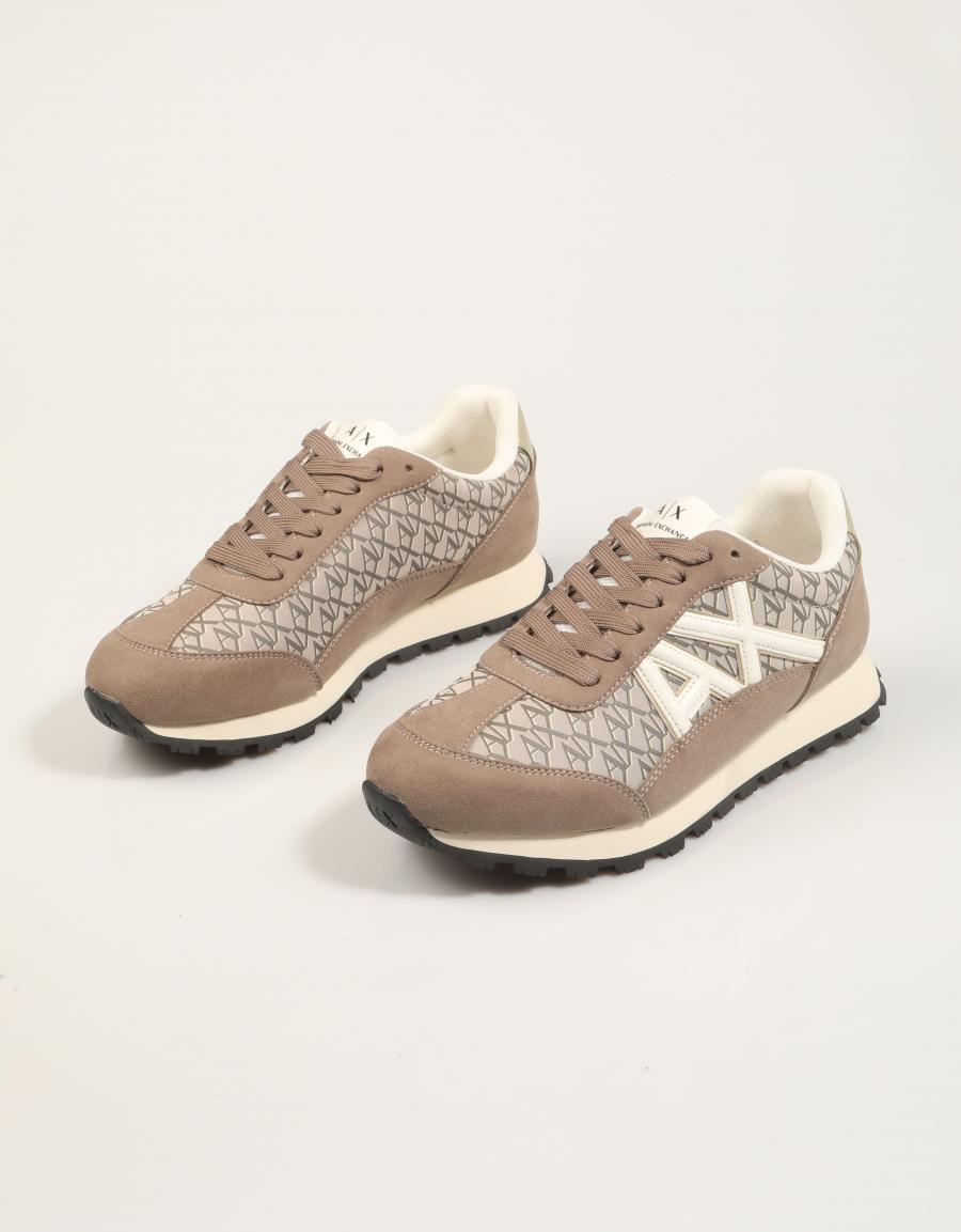 ZAPATILLAS ARMANI EXCHANGE SNEAKER DROP MICRO en color Beige