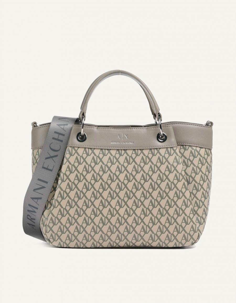 BOLSOS ARMANI BAGS WAVE MONOGRAM SHOPPING XW000393 en color Beige