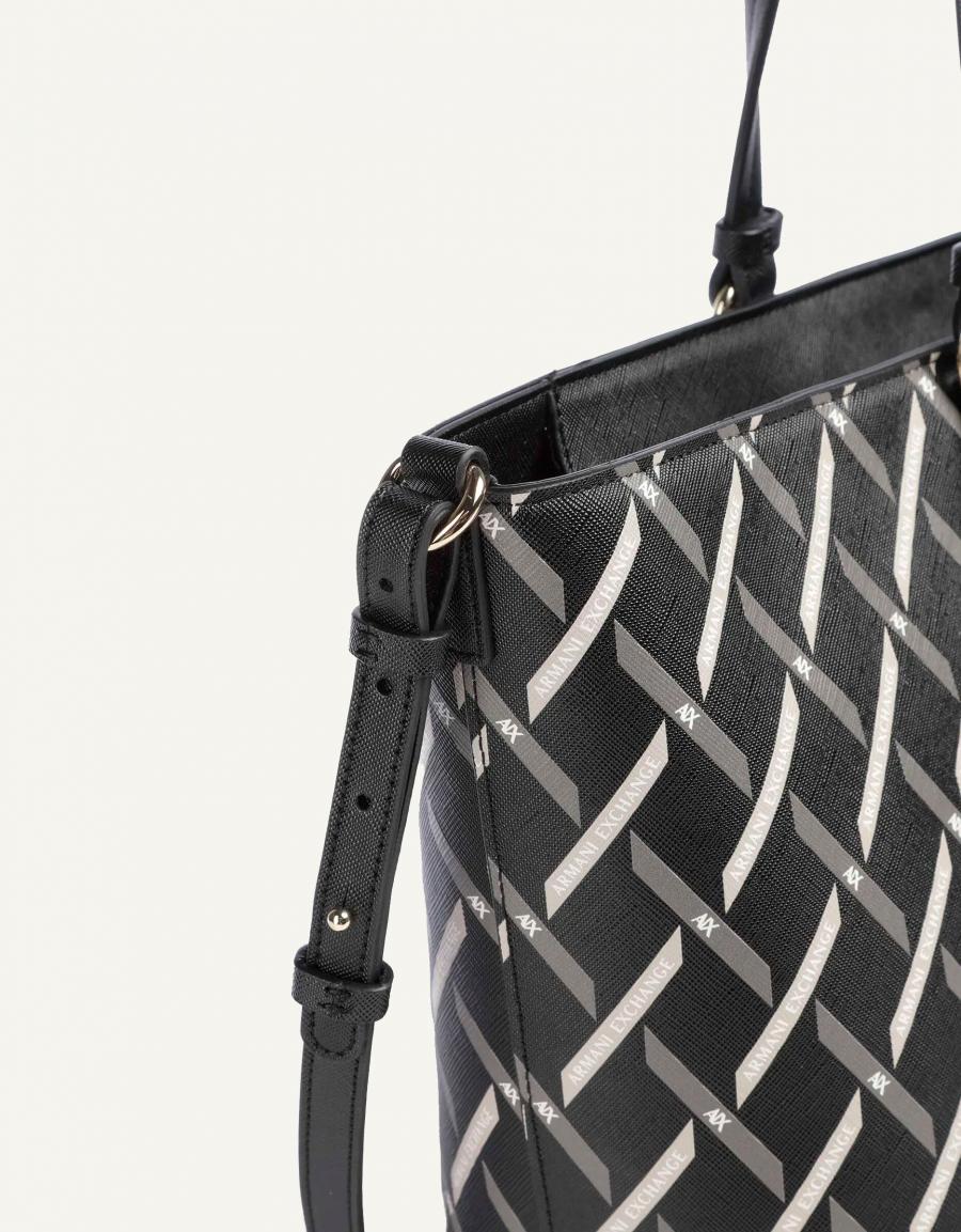 BOLSO ARMANI BAGS GYNGER LOGO SHOPPING M XW000926 en color Negro