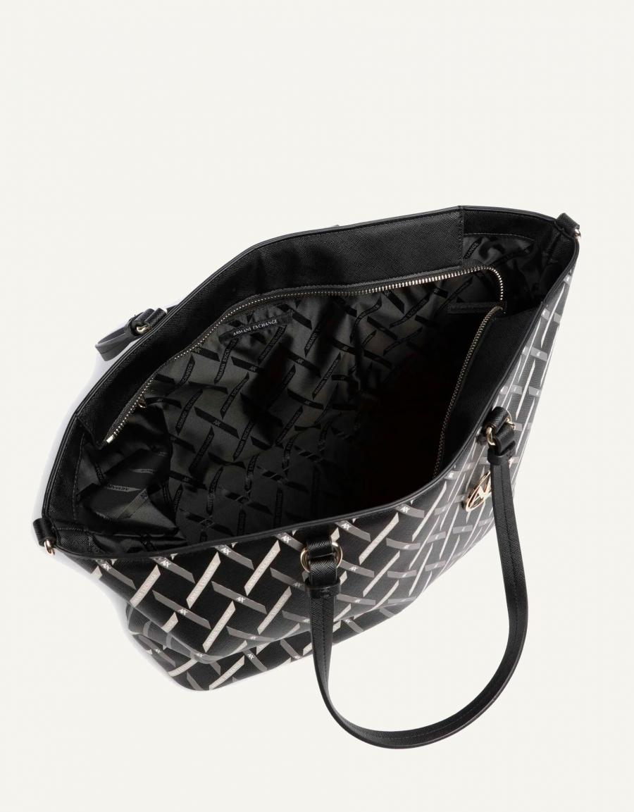 BOLSO ARMANI BAGS GYNGER LOGO SHOPPING M XW000926 en color Negro