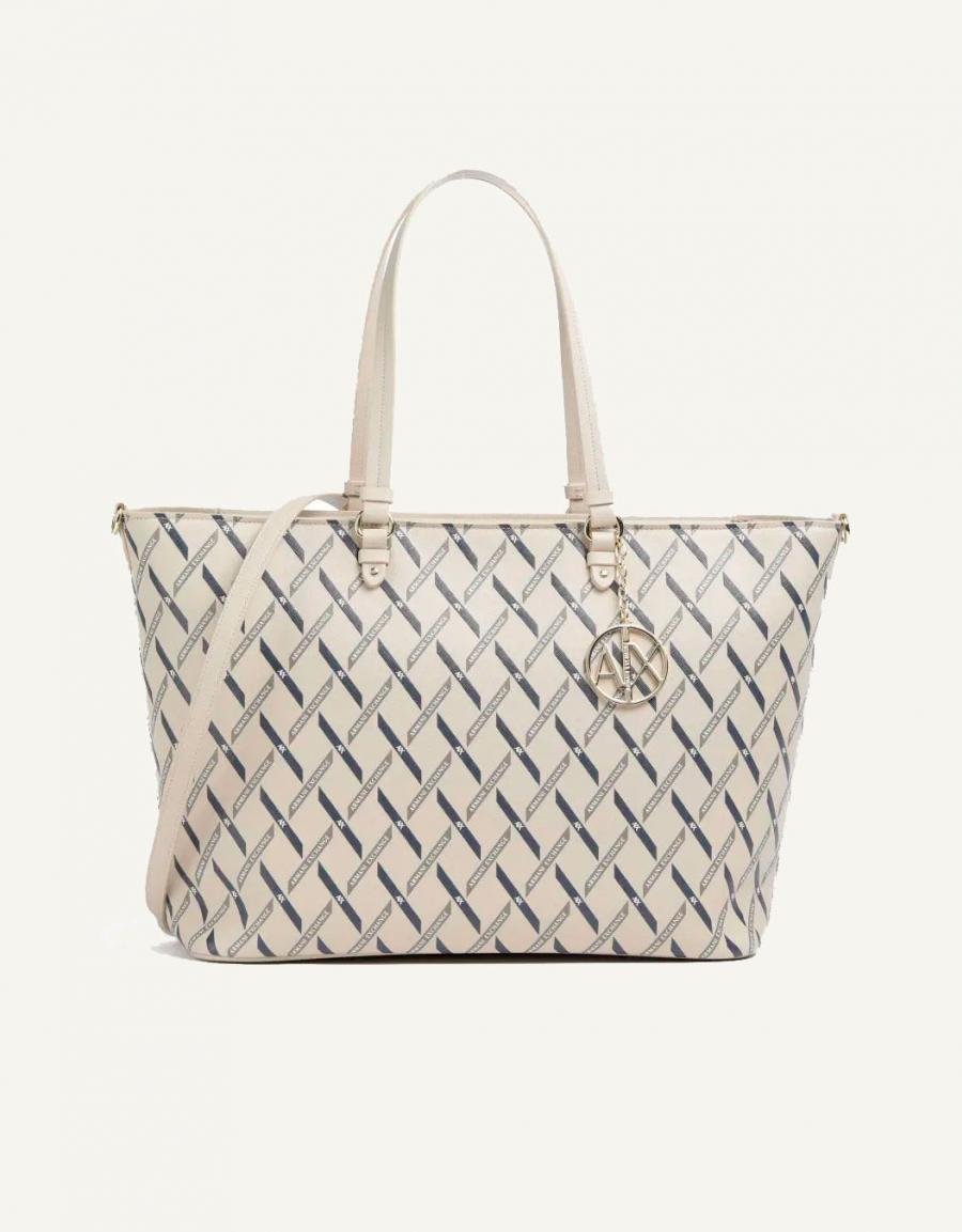 BOLSO ARMANI BAGS GYNGER LOGO SHOPPING M XW000926 en color Beige