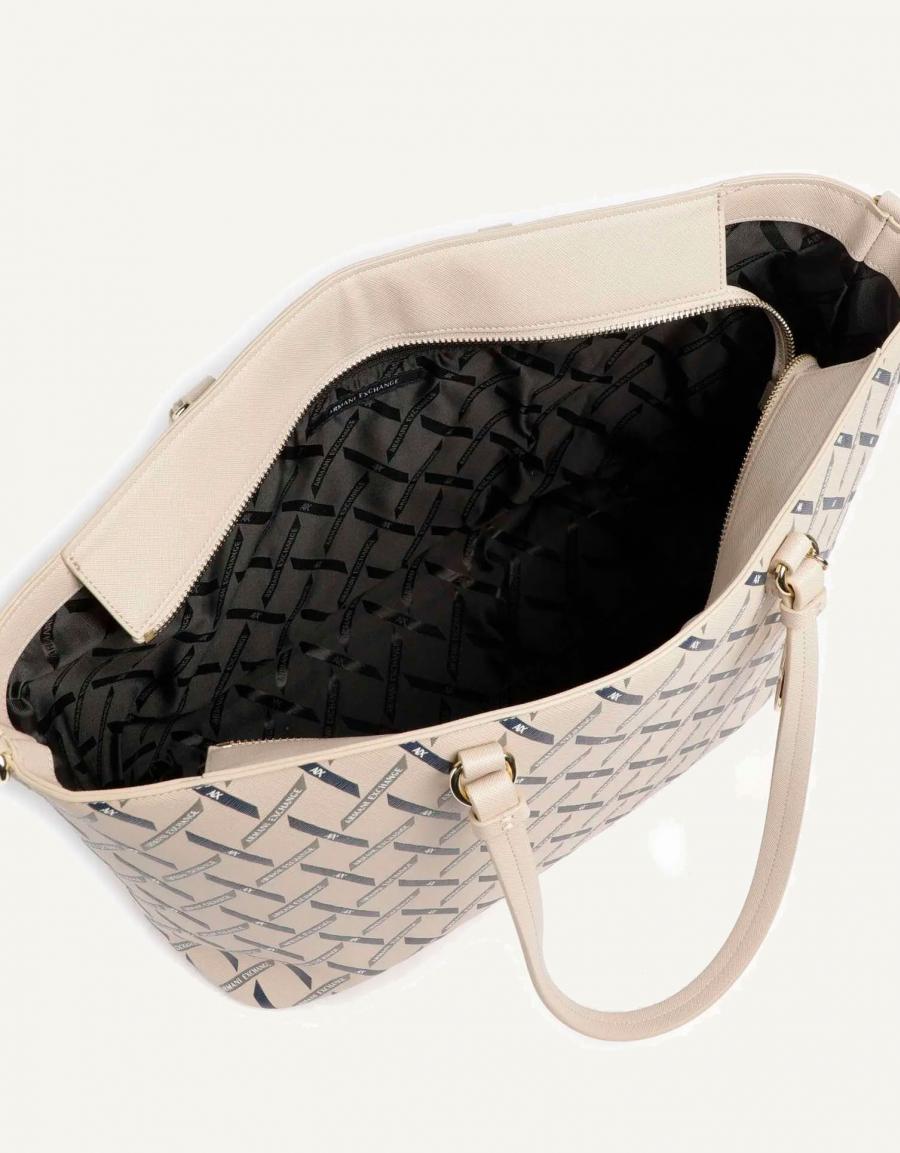 BOLSO ARMANI BAGS GYNGER LOGO SHOPPING M XW000926 en color Beige