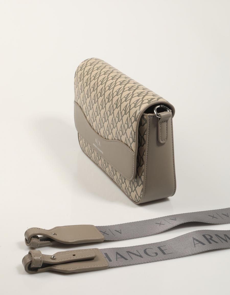 BOLSO ARMANI BAGS WAVE MONOGRAM XW001596 en color Beige