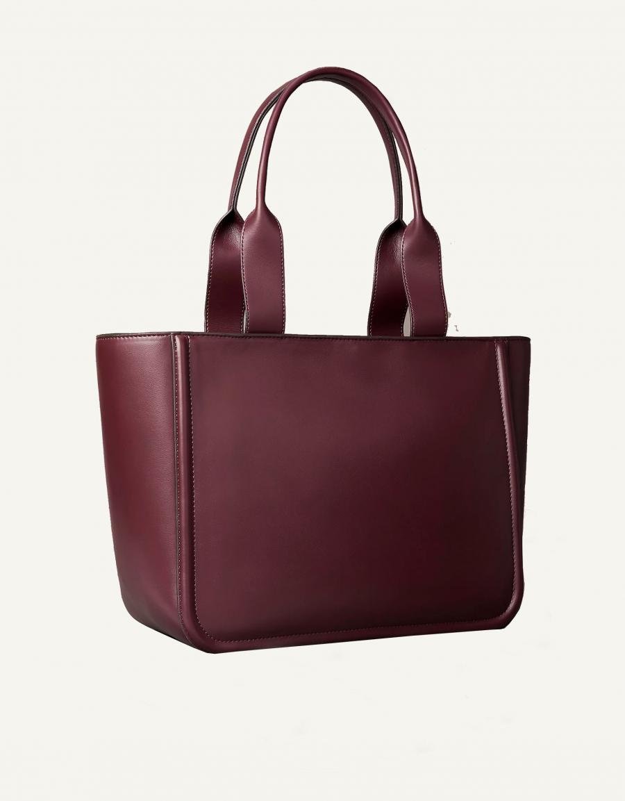 BOLSO CALVIN KLEIN RAISED CK MEDIUM TOTE en color Burdeos