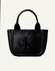 BOLSO CALVIN KLEIN RAISED CK SMALL TOTE WITH STRAP en color Negro