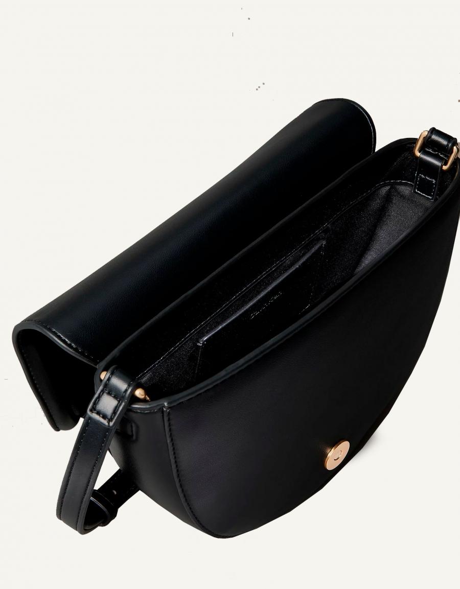 BOLSO CALVIN KLEIN RAISED CK SADDLE CROSSBODY en color Negro