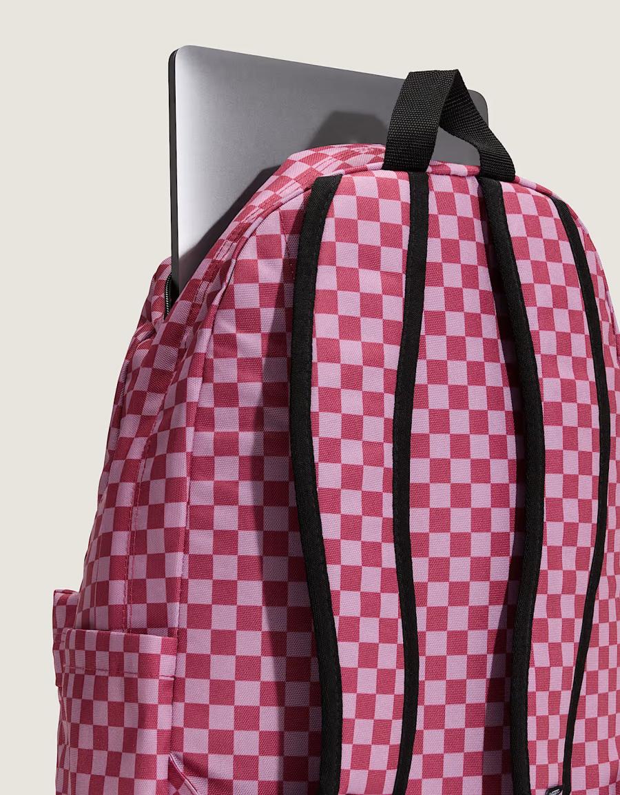 MOCHILA VANS OLD SKOOL CHECK BACKPACK en color Rosa
