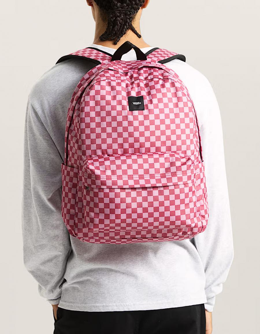 MOCHILA VANS OLD SKOOL CHECK BACKPACK en color Rosa