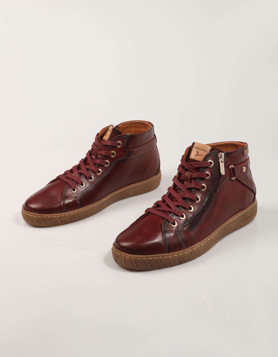 BOTINES PIKOLINOS LANZAROTE W7B-8868C1 en color Burdeos