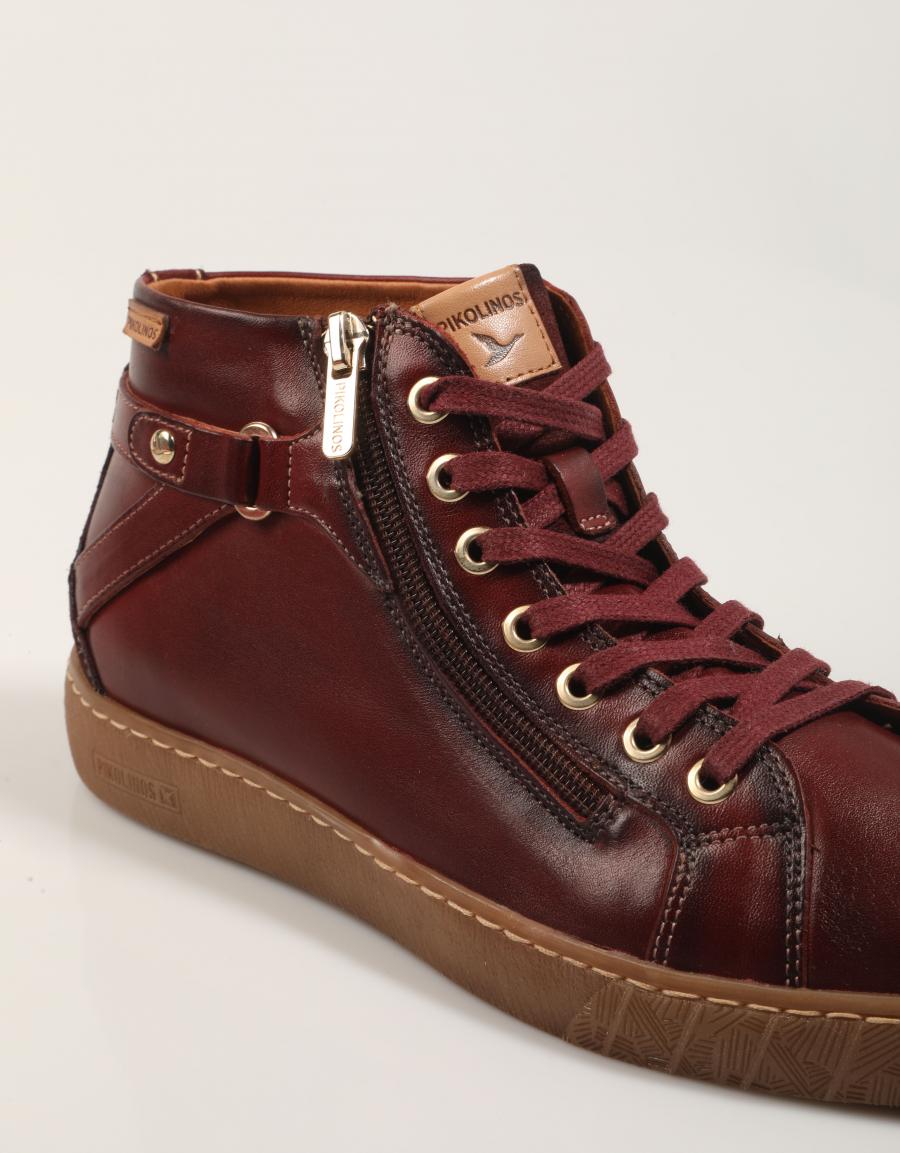 BOTINES PIKOLINOS LANZAROTE W7B-8868C1 en color Burdeos