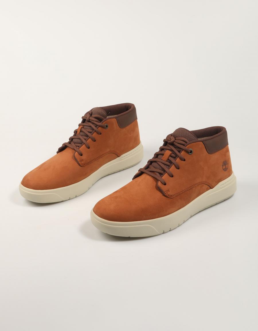 BOTINES TIMBERLAND SENECA BAY MID LACE UP SNEAKER en color Marron