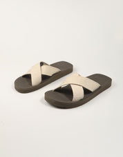 SANDALIAS CALVIN KLEIN ESS DIECUT XCROSSWB AOP en color Beige