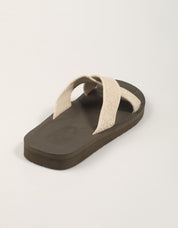 SANDALIAS CALVIN KLEIN ESS DIECUT XCROSSWB AOP en color Beige