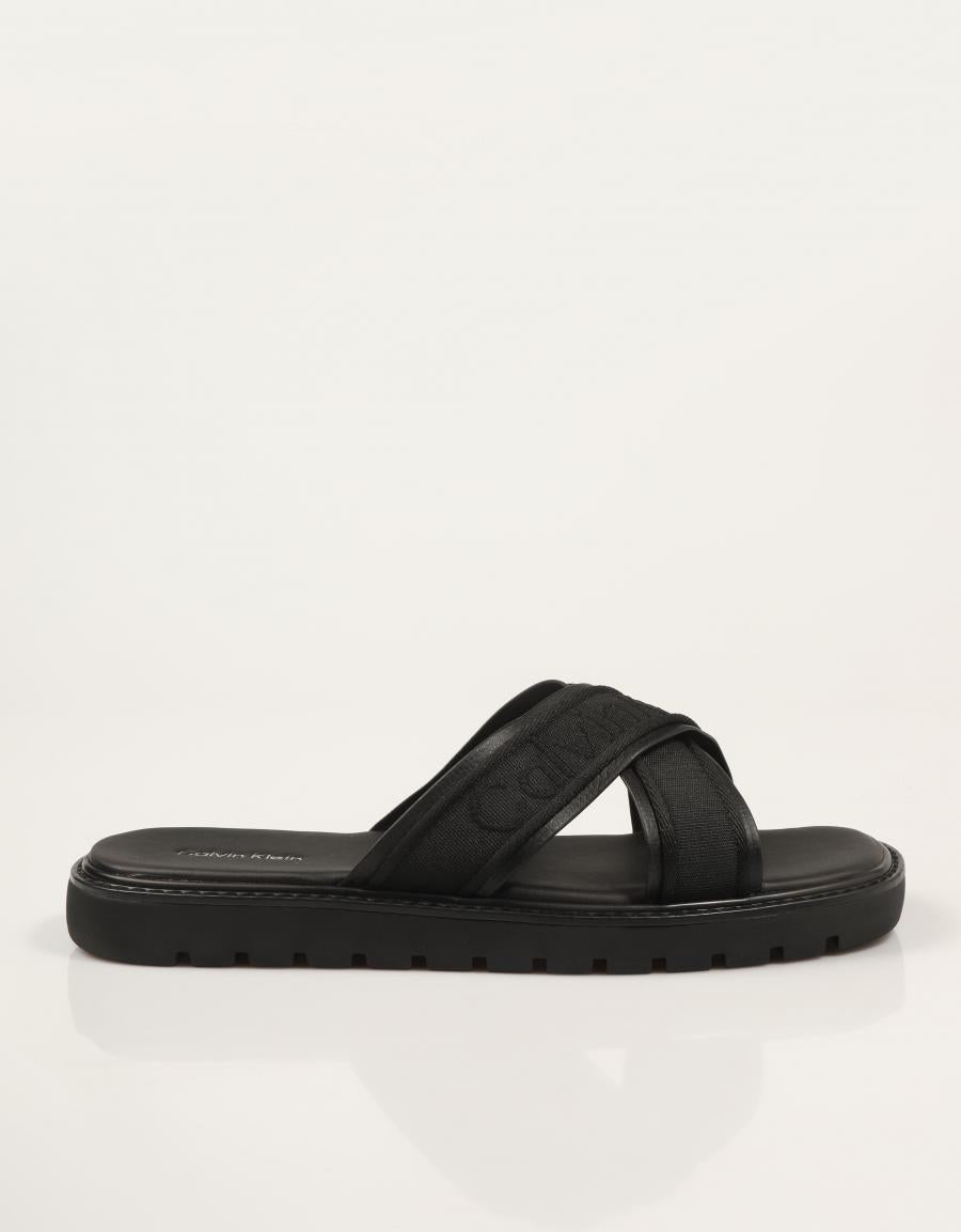 SANDALIAS CALVIN KLEIN SQ MOLDED SANDAL XCROSSWB en color Negro