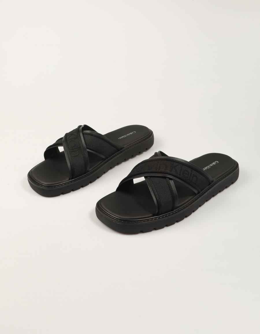 SANDALIAS CALVIN KLEIN SQ MOLDED SANDAL XCROSSWB en color Negro