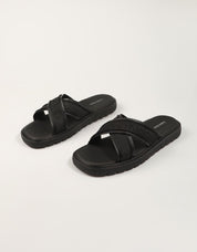 SANDALIAS CALVIN KLEIN SQ MOLDED SANDAL XCROSSWB en color Negro