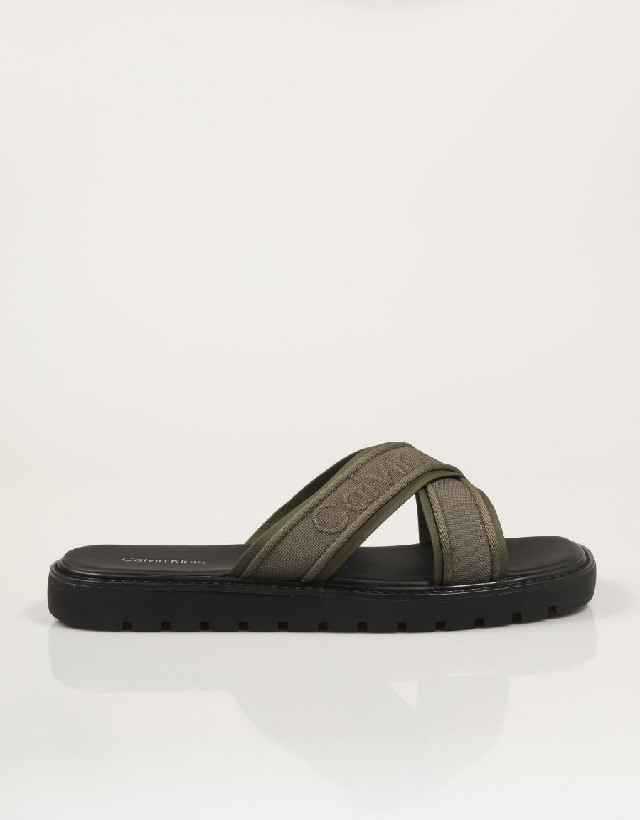 SANDALIAS CALVIN KLEIN SQ MOLDED SANDAL XCROSSWB en color Kaki
