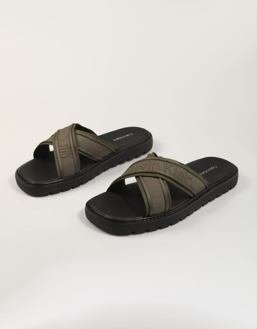 SANDALIAS CALVIN KLEIN SQ MOLDED SANDAL XCROSSWB en color Kaki