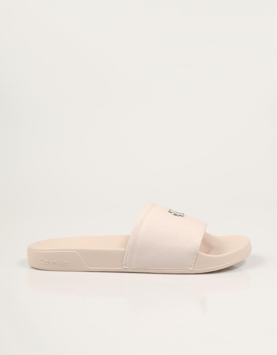 CHANCLAS CALVIN KLEIN ESS SLIDE CANVAS HDW en color Gris