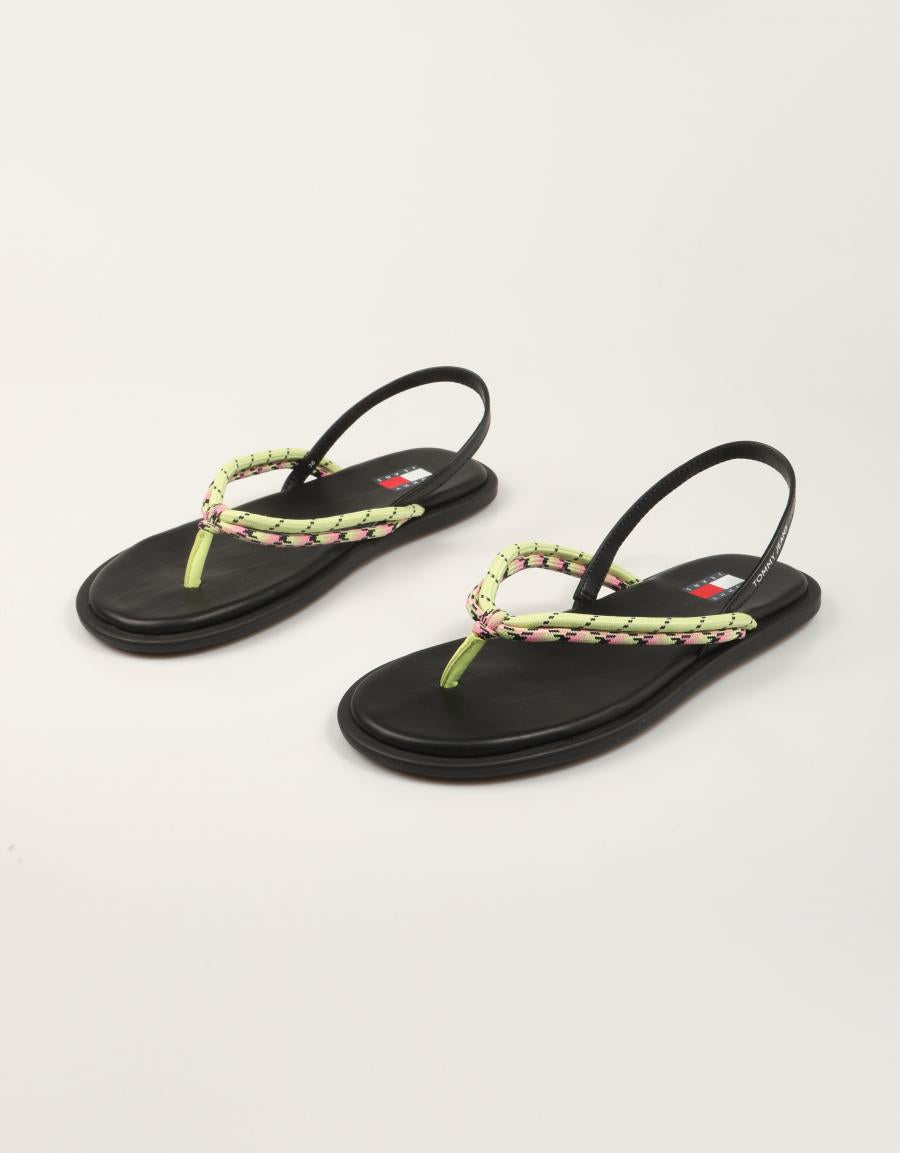 SANDALIAS TOMMY HILFIGER TJW CASUAL ROPE SANDAL en color Negro