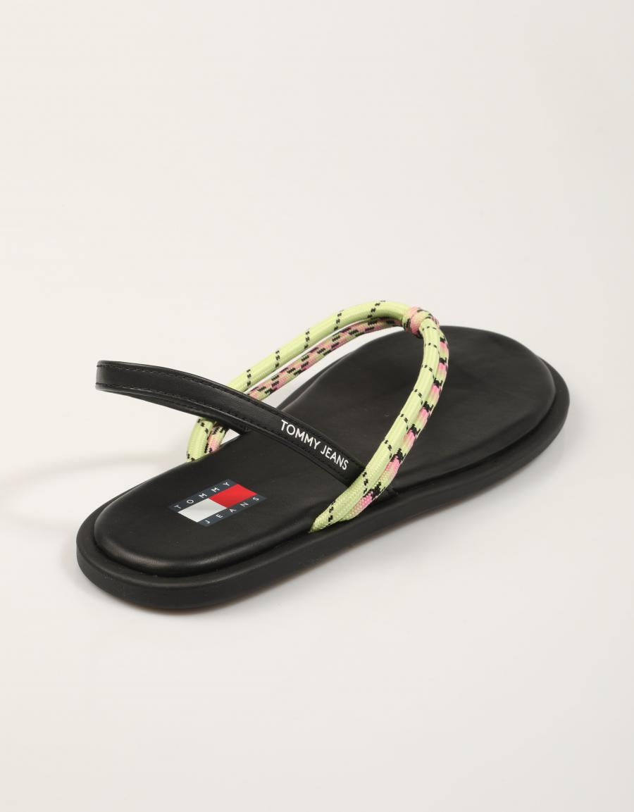 SANDALIAS TOMMY HILFIGER TJW CASUAL ROPE SANDAL en color Negro