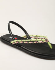 SANDALIAS TOMMY HILFIGER TJW CASUAL ROPE SANDAL en color Negro