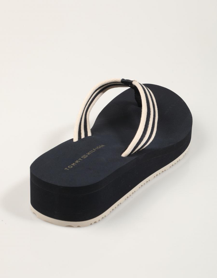 CHANCLAS TOMMY HILFIGER TH STRIPE SUMMER SANDAL en color Azul marino