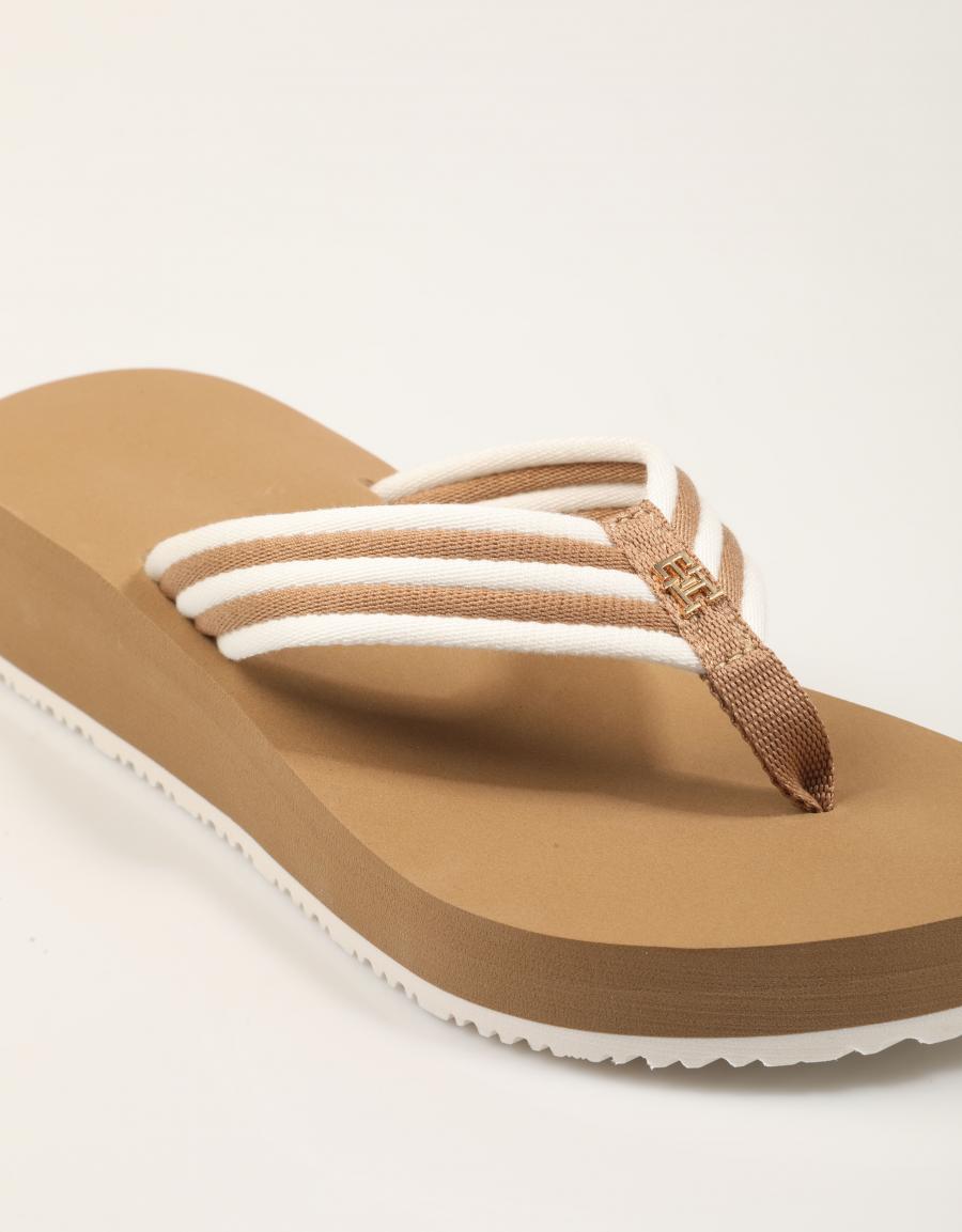 CHANCLAS TOMMY HILFIGER TH STRIPE SUMMER SANDAL en color Beige