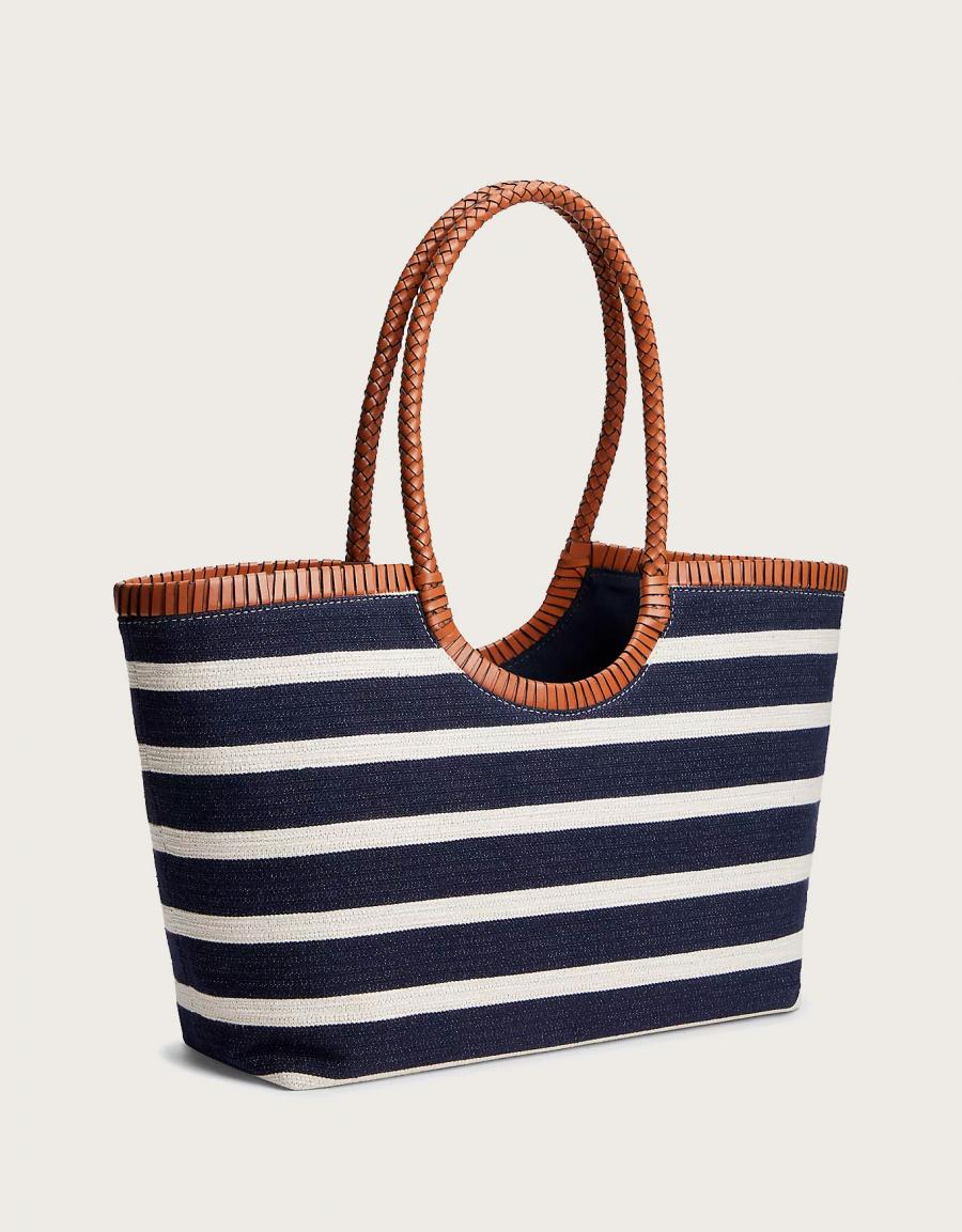 BOLSO TOMMY HILFIGER TH ELEV SUMMER TOTE STRIPE en color Azul marino