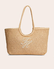BOLSO TOMMY HILFIGER TH ELEVATED SUMMER TOTE RAFFIA en color Beige