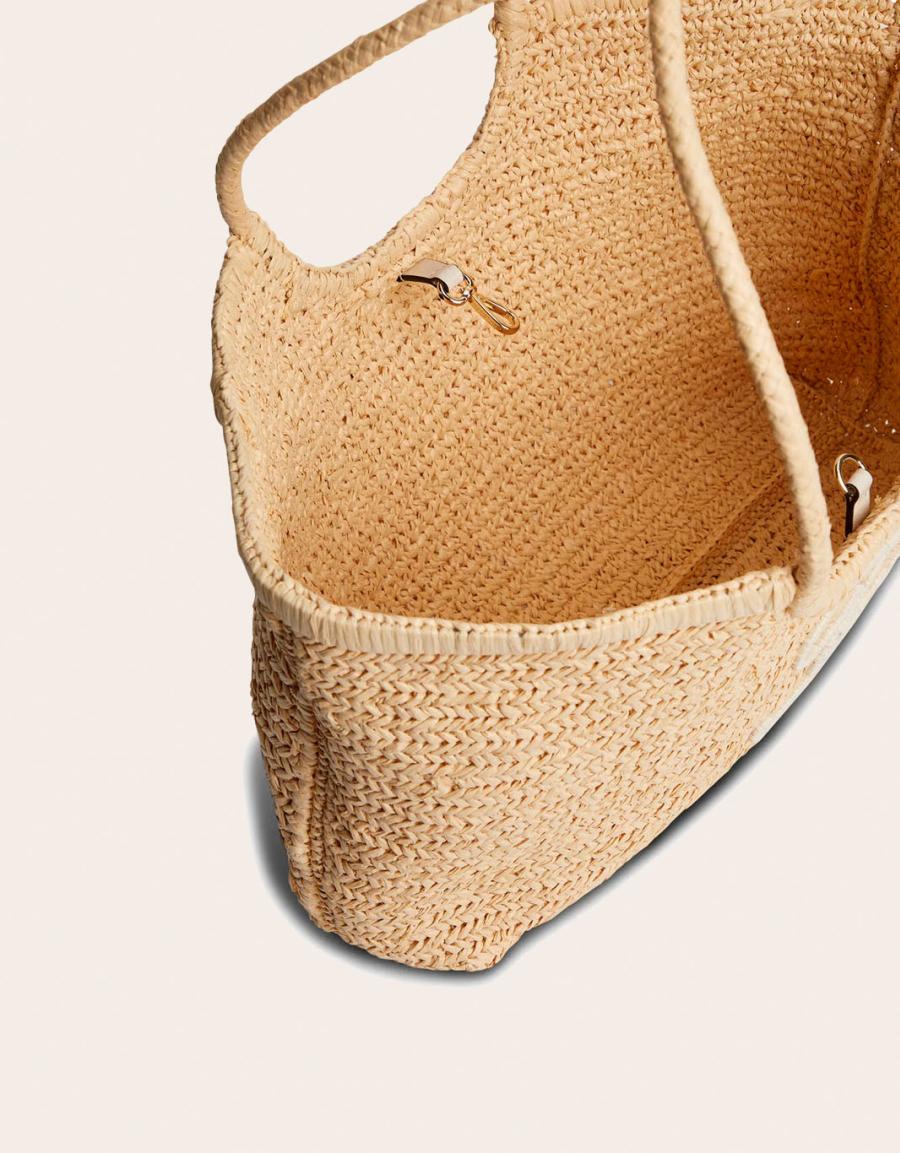 BOLSO TOMMY HILFIGER TH ELEVATED SUMMER TOTE RAFFIA en color Beige