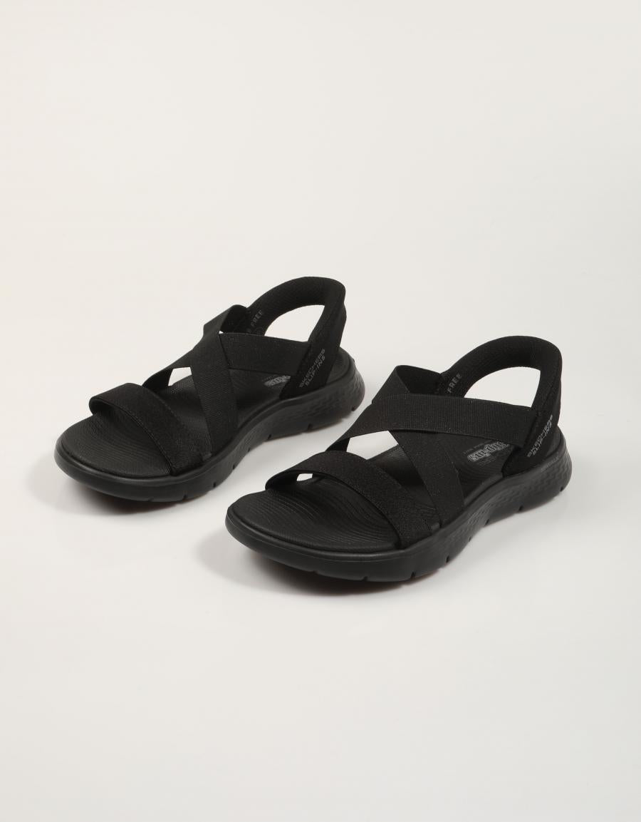 SANDALIAS SKECHERS SLIP INS GO WALK FLEX SANDAL en color Negro