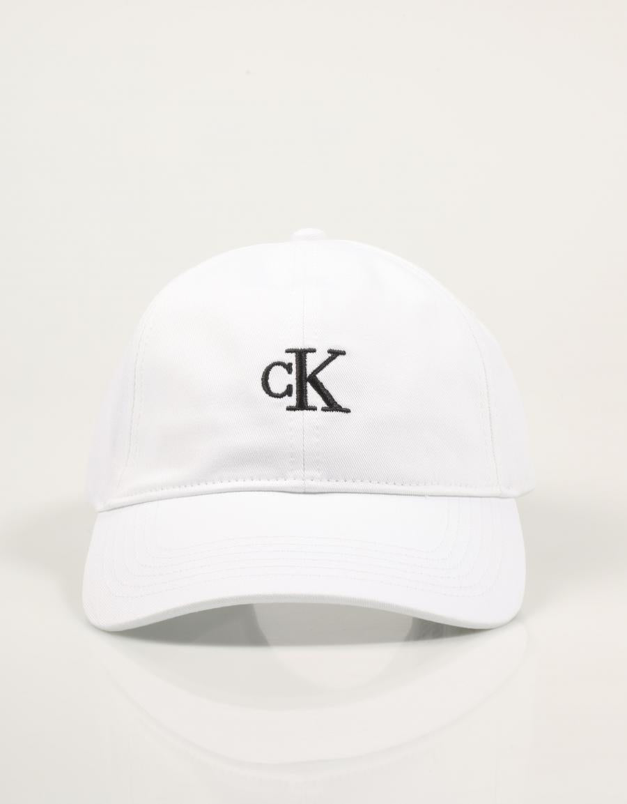 GORRA CALVIN KLEIN MONOGRAM EMBROIDERY BASEBALL CAP en color Blanco