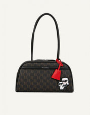 BOLSO KARL LAGERFELD IKON MONOGRAM CC BOWLING BAG en color Marron