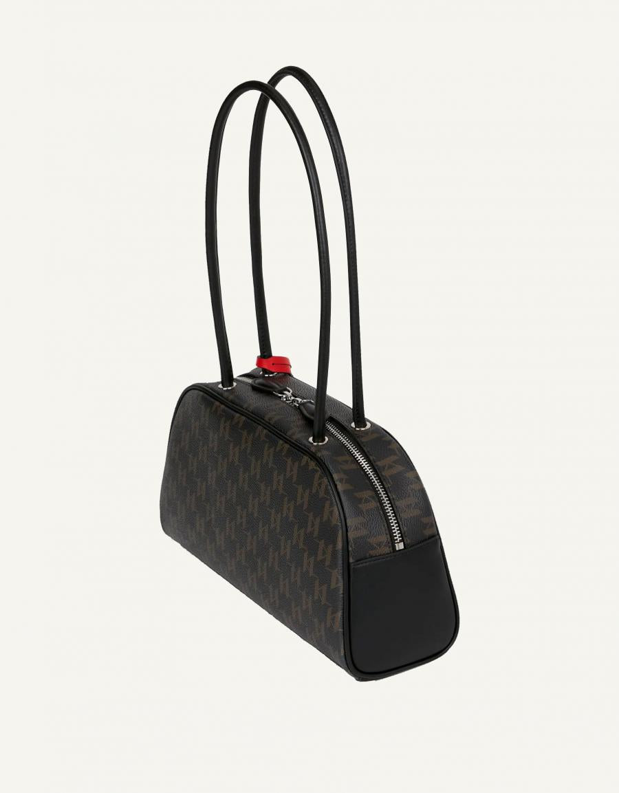 BOLSO KARL LAGERFELD IKON MONOGRAM CC BOWLING BAG en color Marron