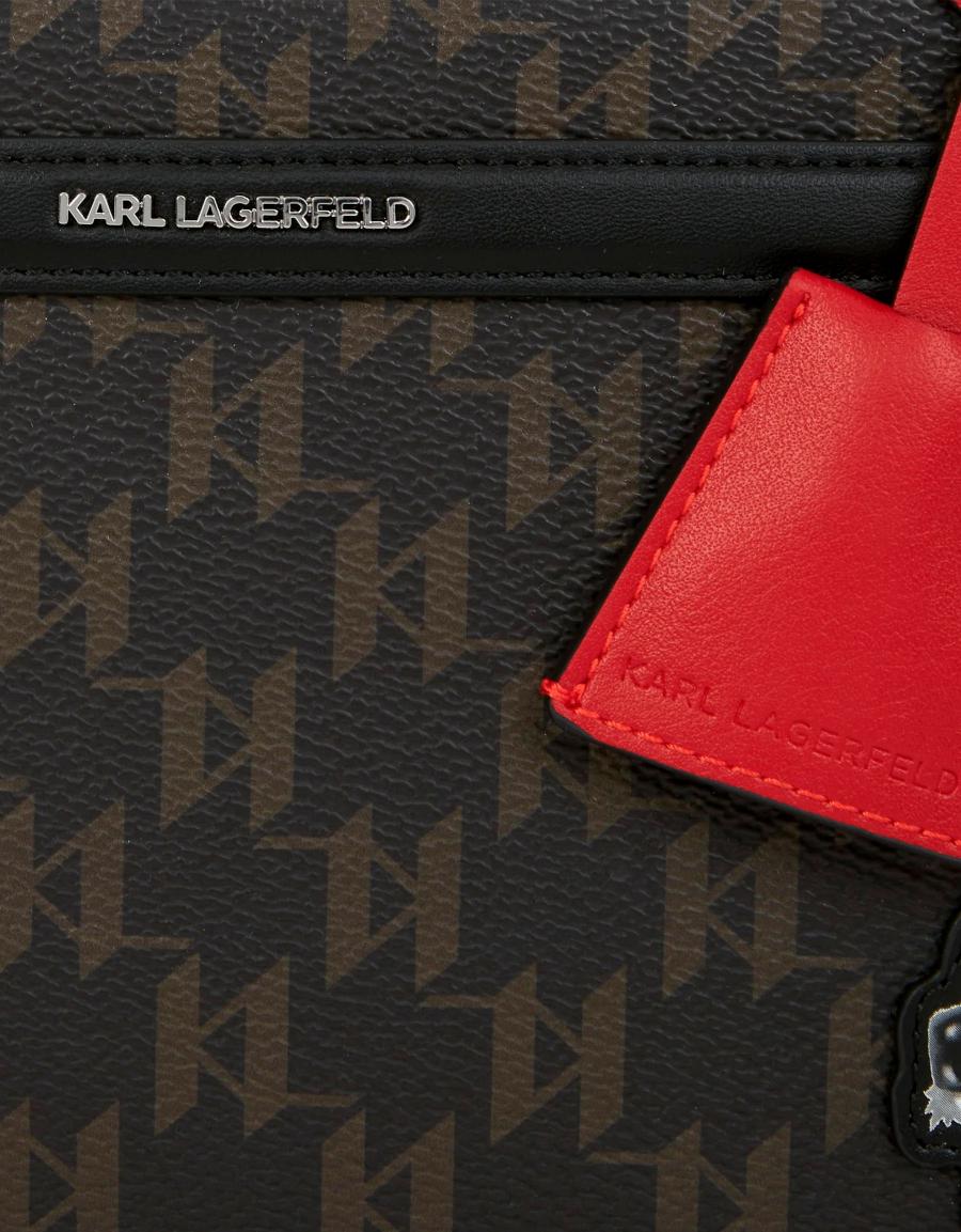 BOLSO KARL LAGERFELD IKON MONOGRAM CC BOWLING BAG en color Marron