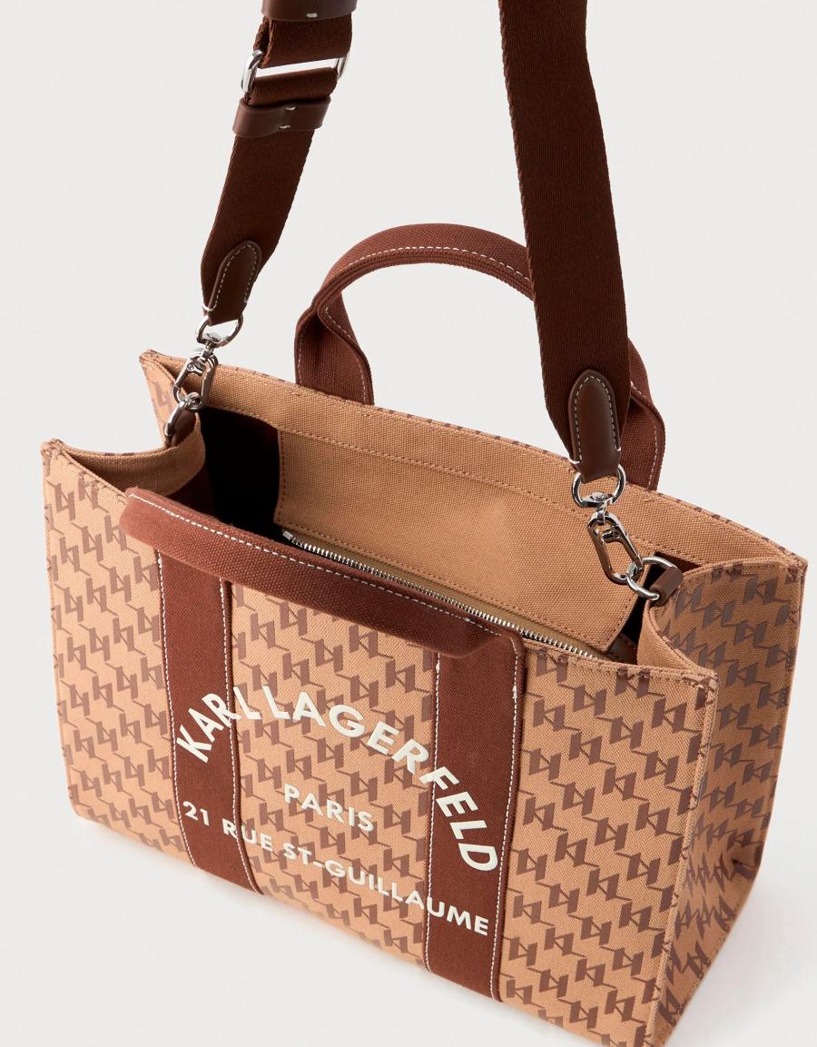 BOLSO KARL LAGERFELD K/RSG SQUARE MONO MD TOTE en color Marron
