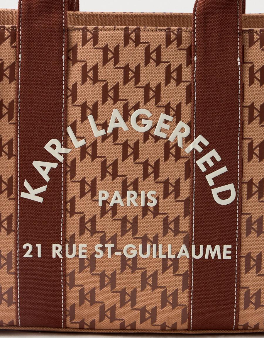 BOLSO KARL LAGERFELD K/RSG SQUARE MONO MD TOTE en color Marron