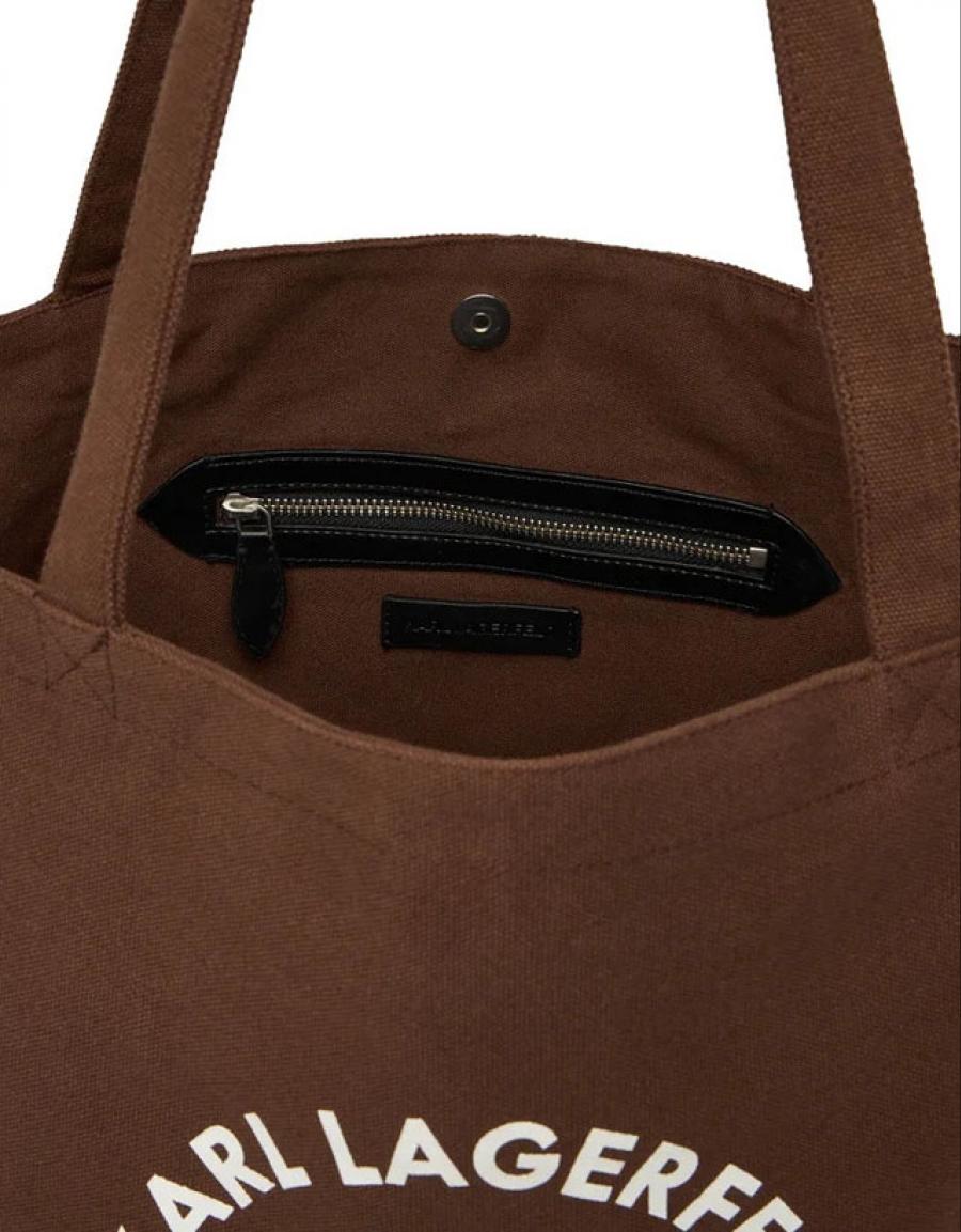 BOLSO KARL LAGERFELD K/RSG CANVAS SHOPPER en color Marron