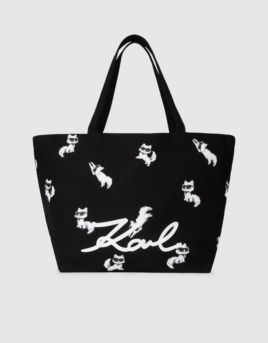 BOLSO KARL LAGERFELD IKON CHOUPETTE AOP SHOPPER en color Negro