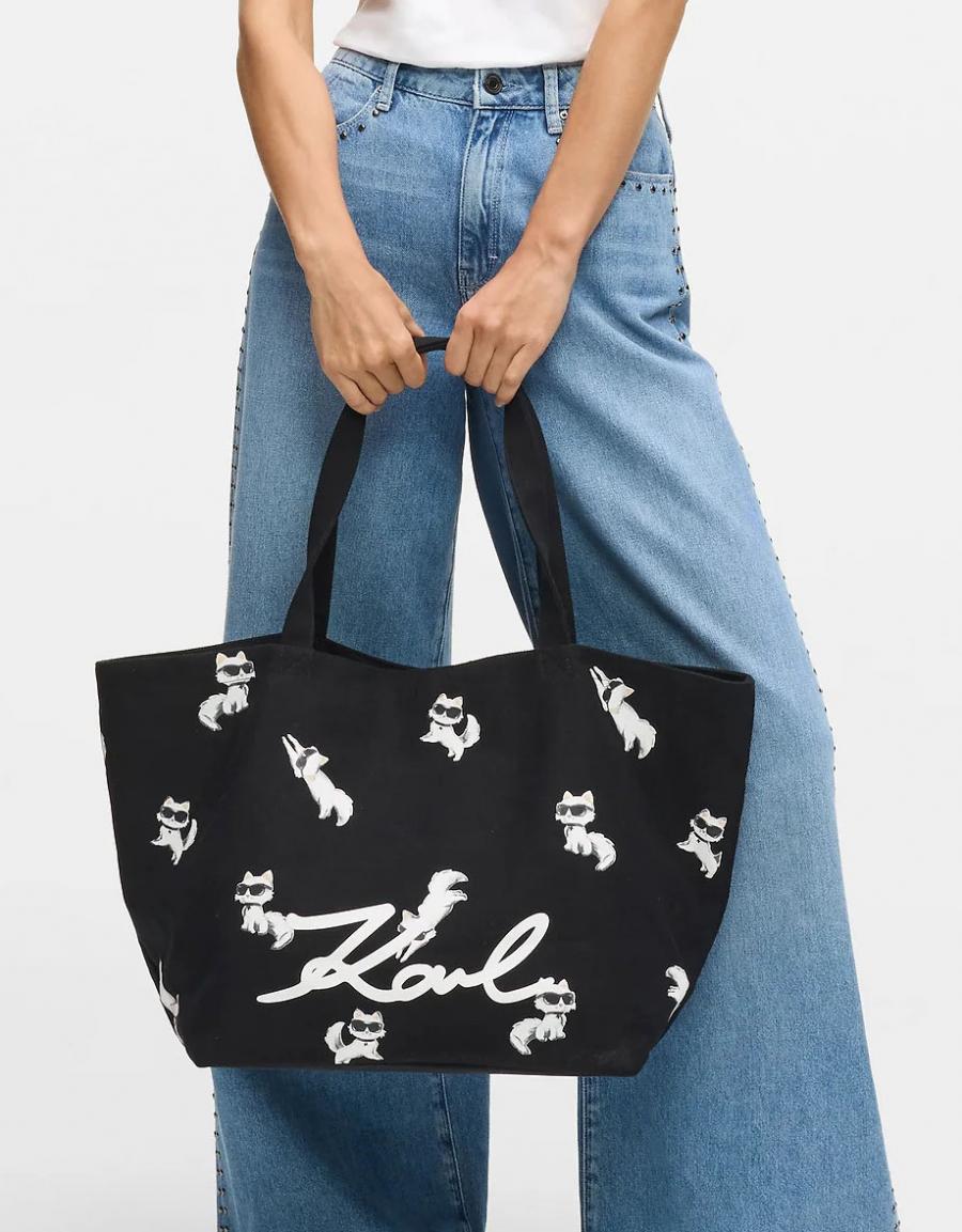 BOLSO KARL LAGERFELD IKON CHOUPETTE AOP SHOPPER en color Negro