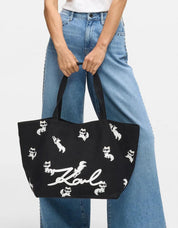 BOLSO KARL LAGERFELD IKON CHOUPETTE AOP SHOPPER en color Negro