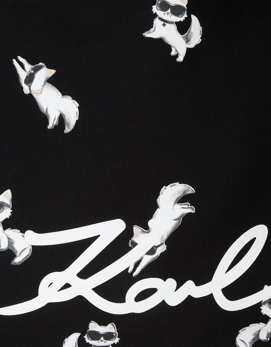 BOLSO KARL LAGERFELD IKON CHOUPETTE AOP SHOPPER en color Negro