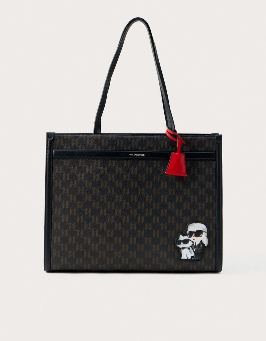 BOLSO KARL LAGERFELD IKON MONOGRAM CC SQUARE TOTE en color Marron