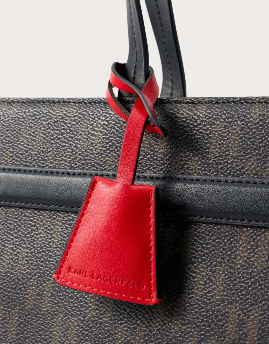 BOLSO KARL LAGERFELD IKON MONOGRAM CC SQUARE TOTE en color Marron