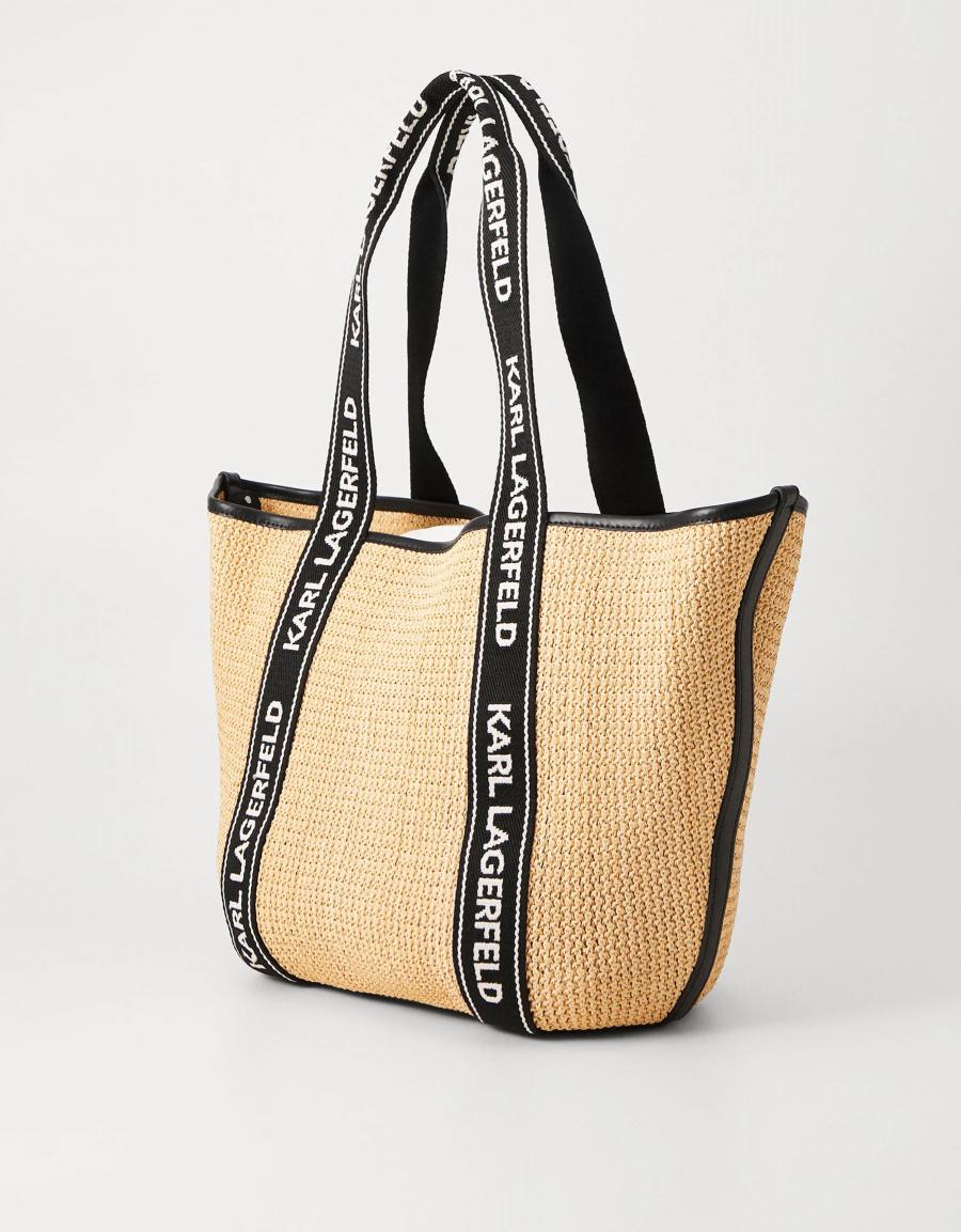 BOLSO KARL LAGERFELD K/ESSENTIAL RAFFIA BAG en color Beige