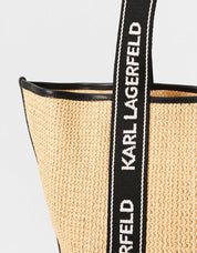 BOLSO KARL LAGERFELD K/ESSENTIAL RAFFIA BAG en color Beige