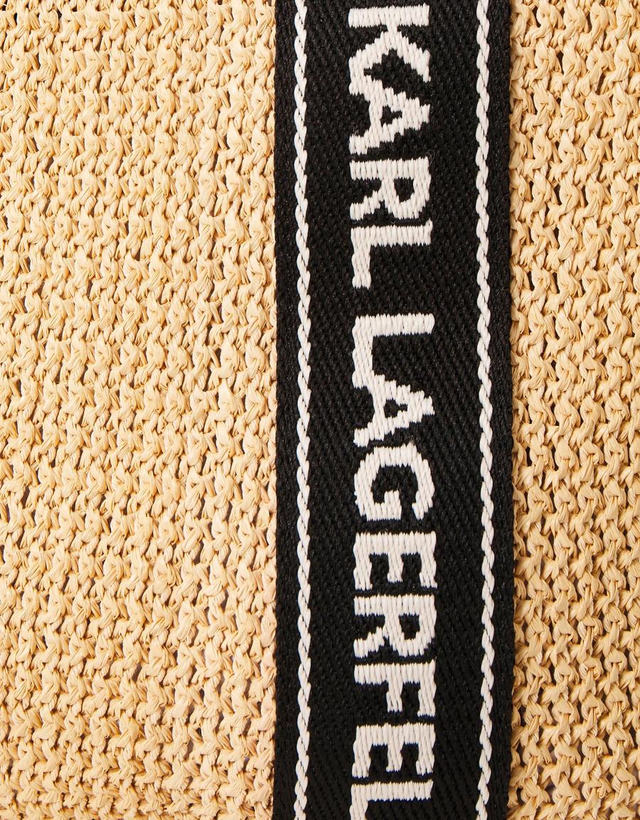 BOLSO KARL LAGERFELD K/ESSENTIAL RAFFIA BAG en color Beige
