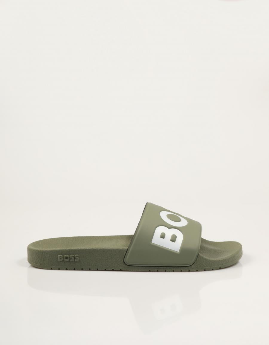 CHANCLAS BOSS ARYEH SLIDE en color Kaki
